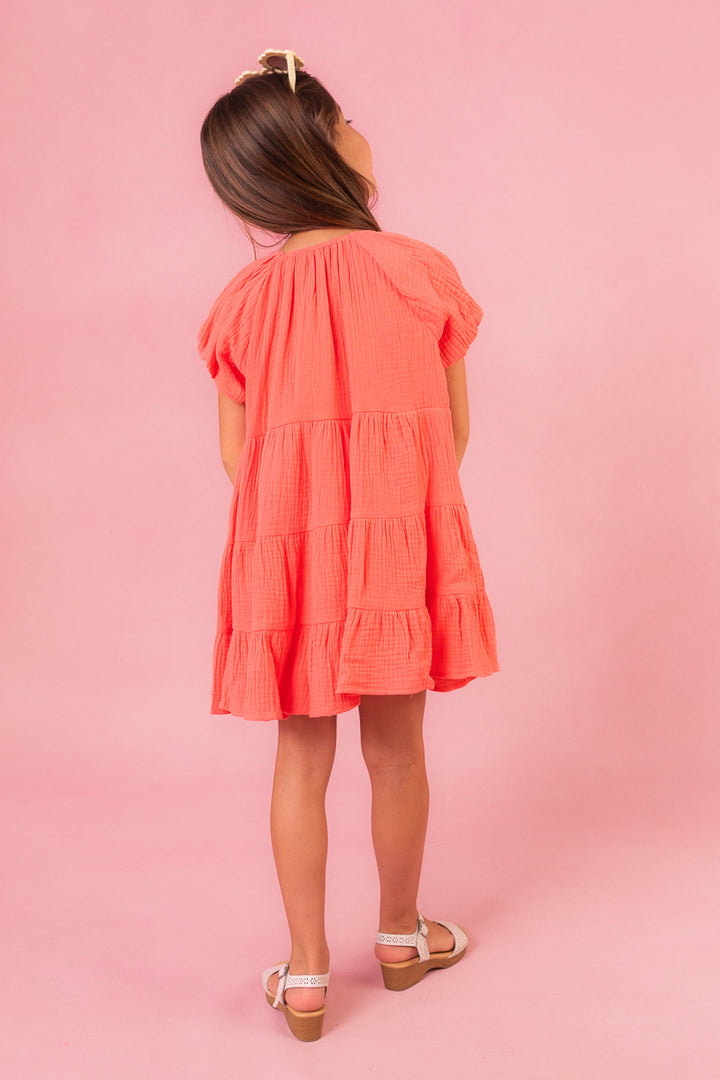 Mini Harvey Dress in Coral - FINAL SALE