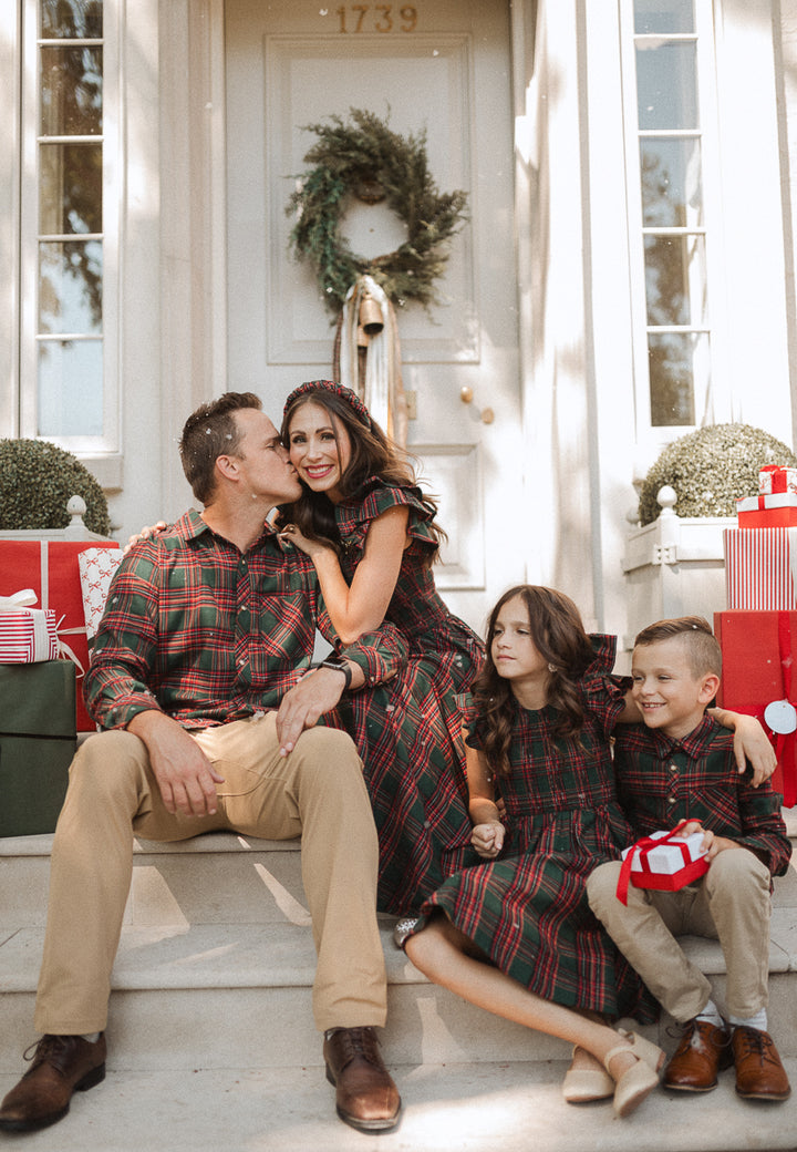 Boys John Shirt in Hattie Green Plaid