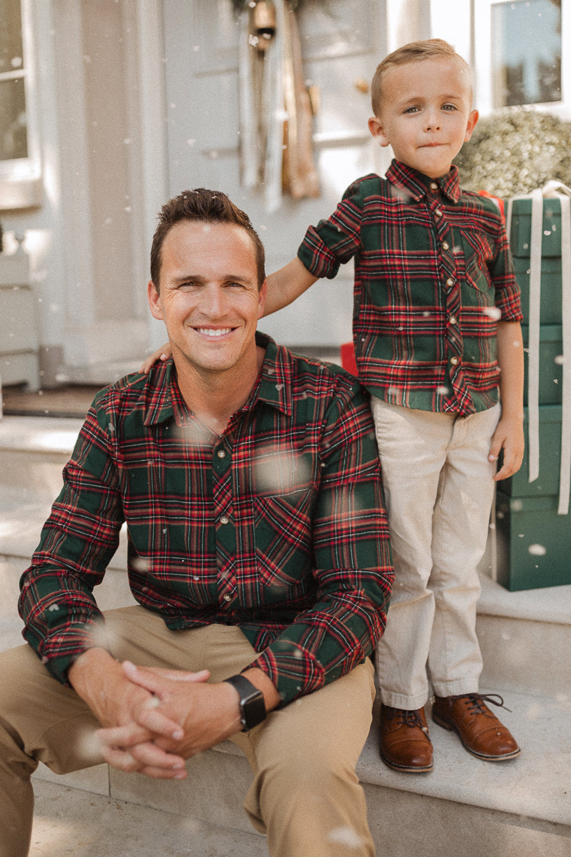 Mens John Shirt in Hattie Green Plaid