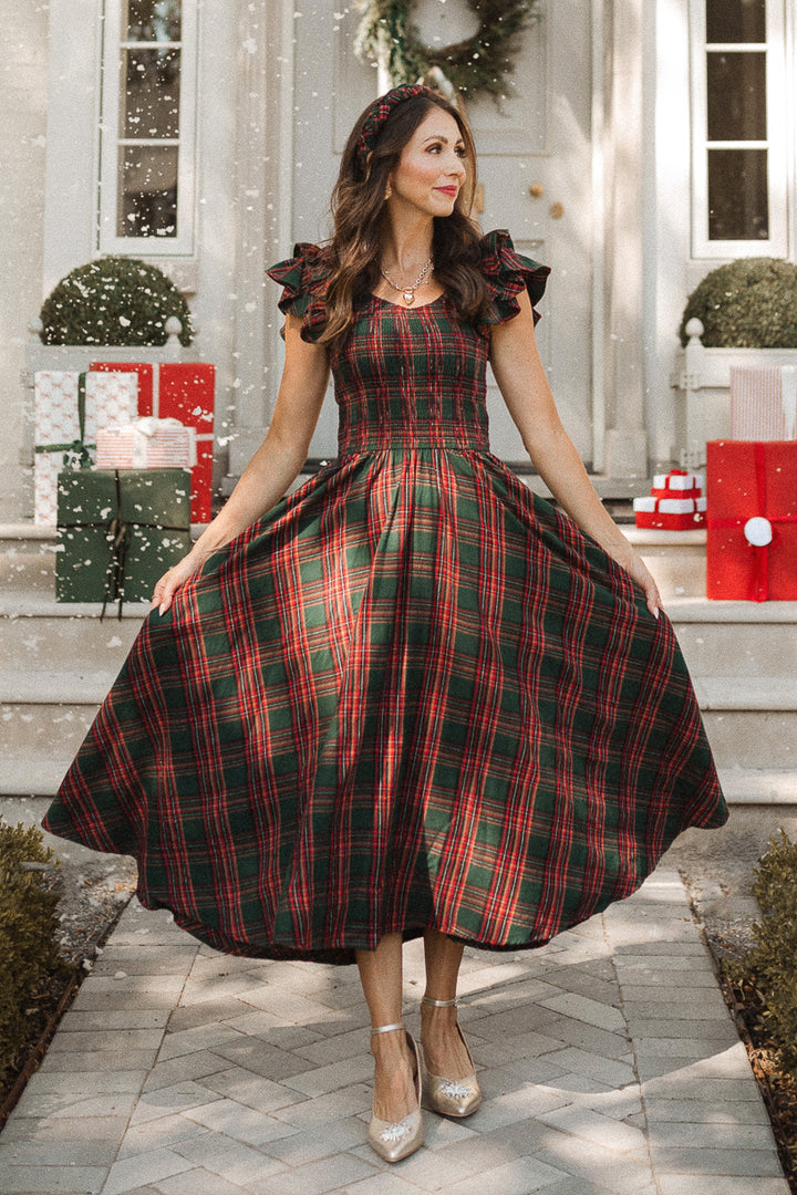 Hattie Dress in Green Plaid