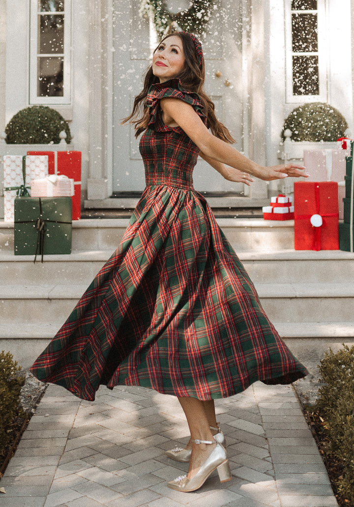 Hattie Dress in Green Plaid