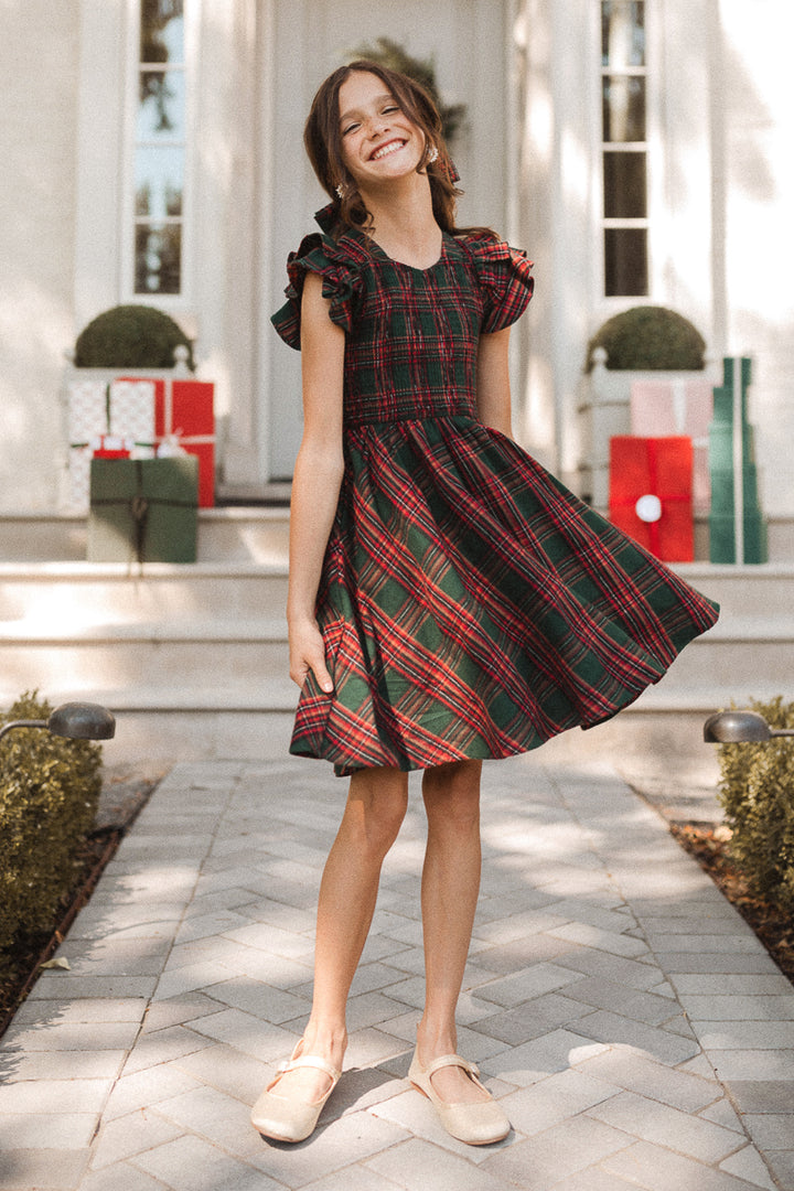 Mini Hattie Dress in Green Plaid