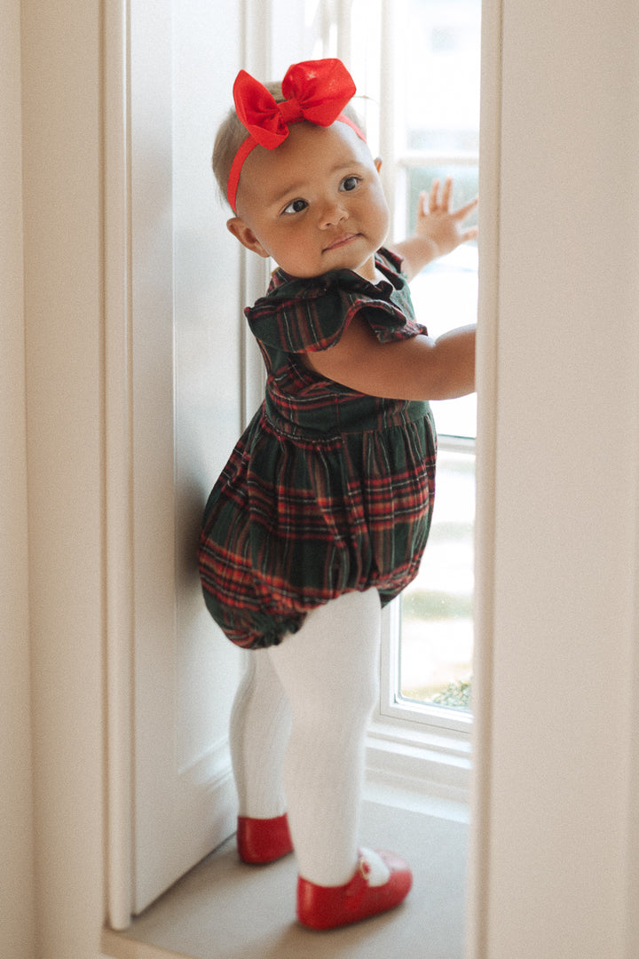 Baby Hattie Romper in Green Plaid - FINAL SALE