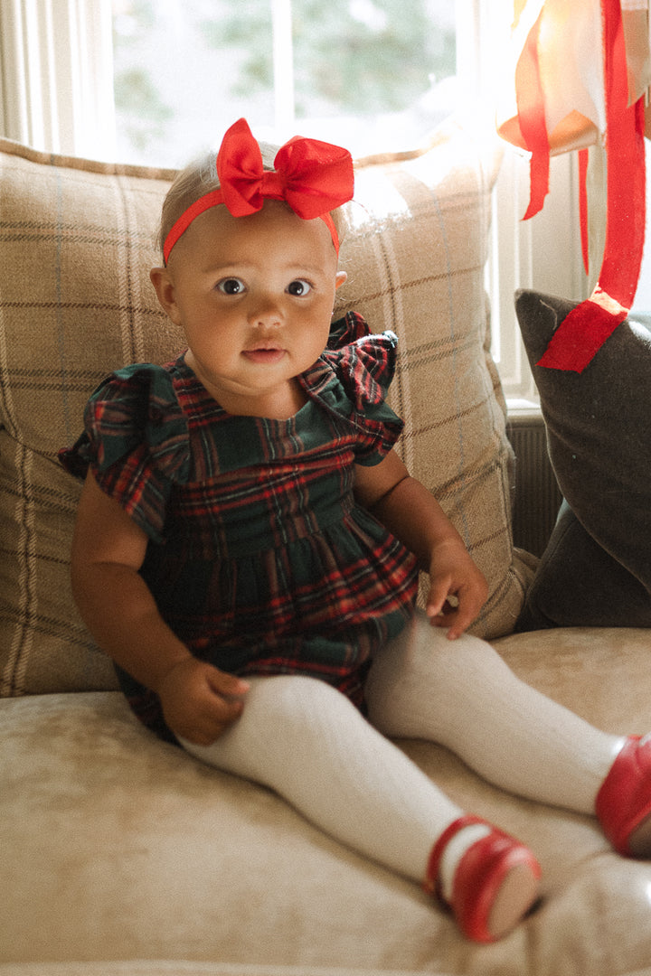 Baby Hattie Romper in Green Plaid - FINAL SALE