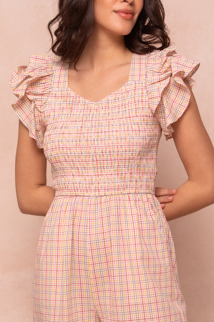 Hattie Jumpsuit in Multicolor Gingham