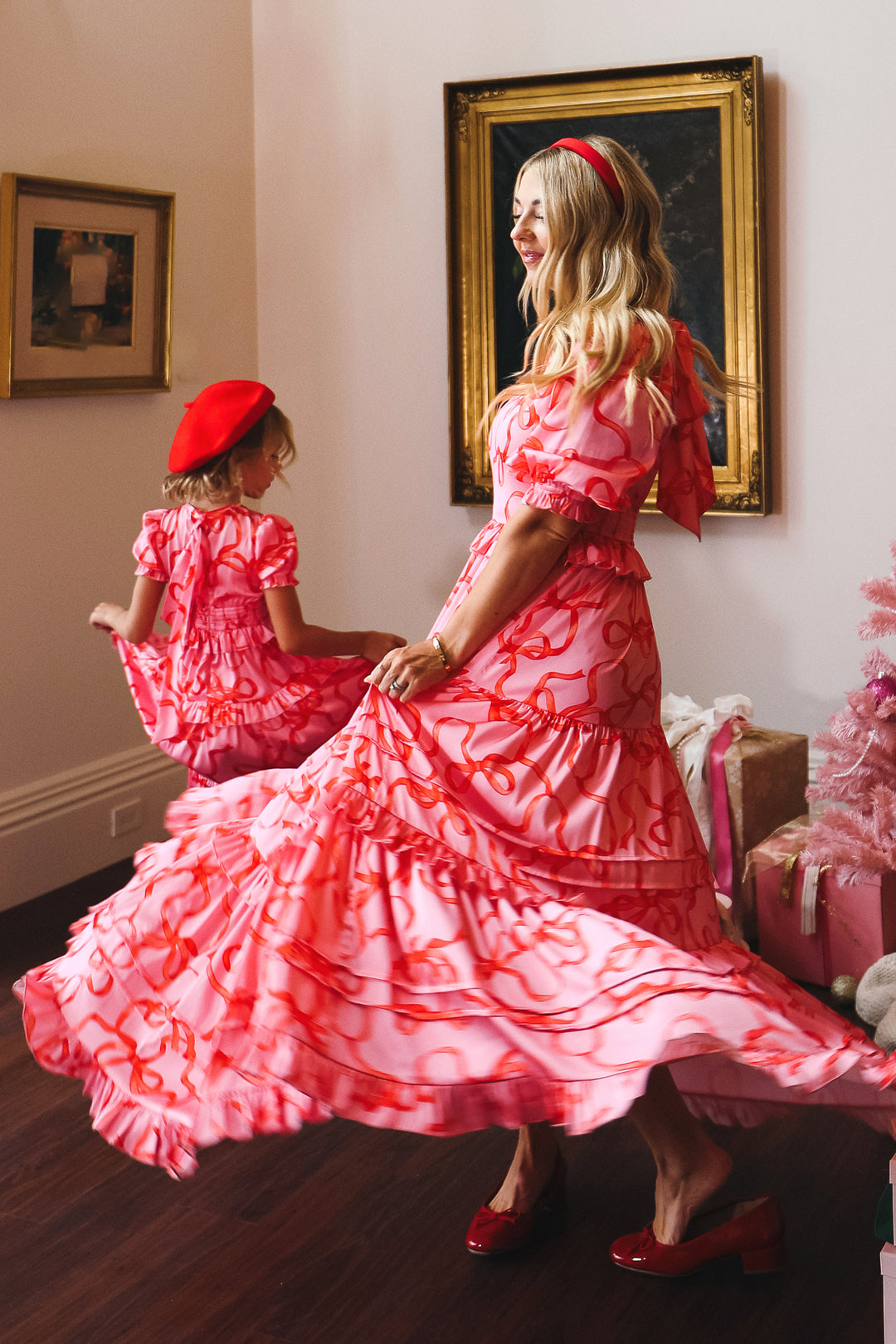 Ribbons and Bows Dress in Pink - FINAL SALE