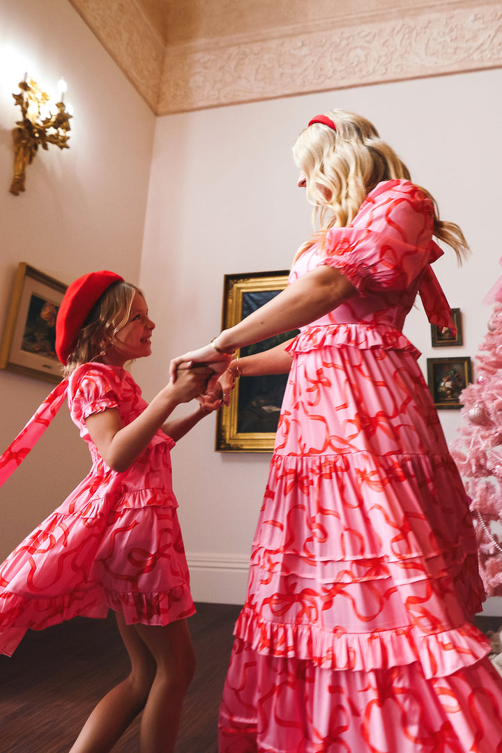 Ribbons and Bows Dress in Pink - FINAL SALE