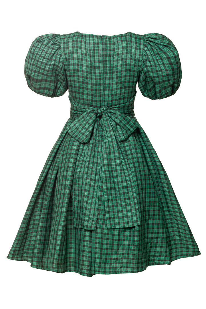 Cupcake Dress in Bright Green Plaid - FINAL SALE