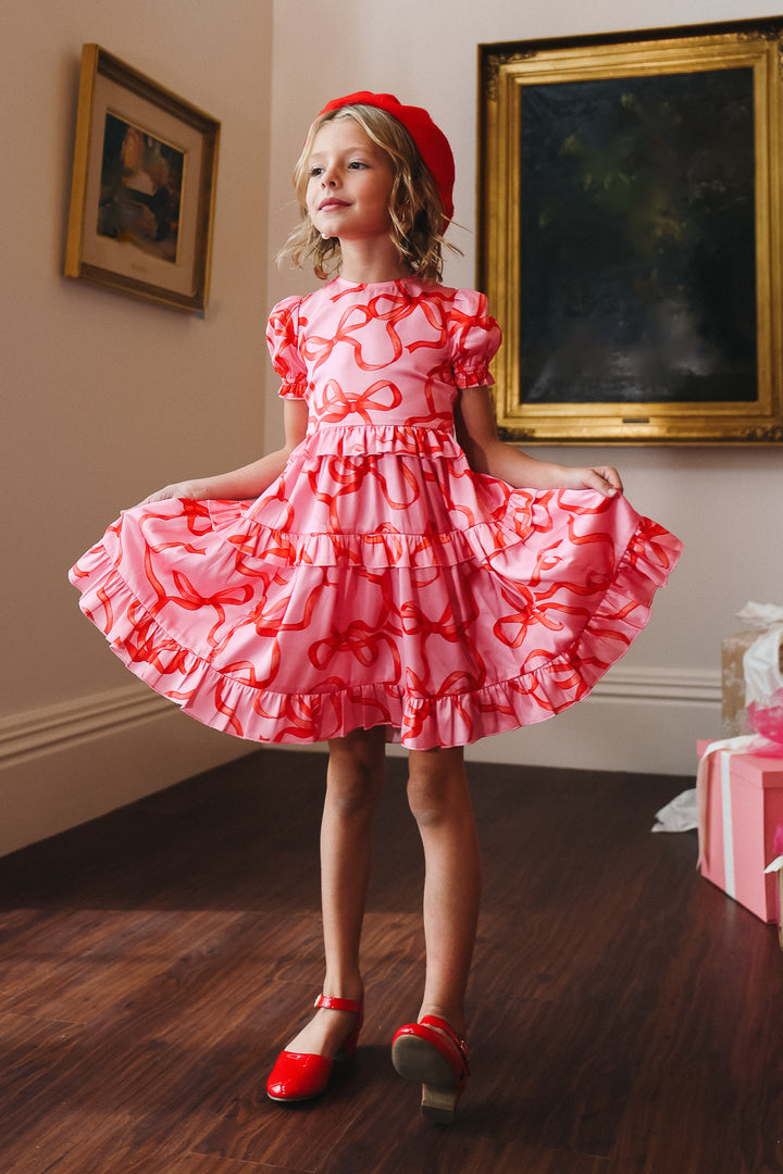 Mini Ribbons and Bows Dress in Pink - FINAL SALE