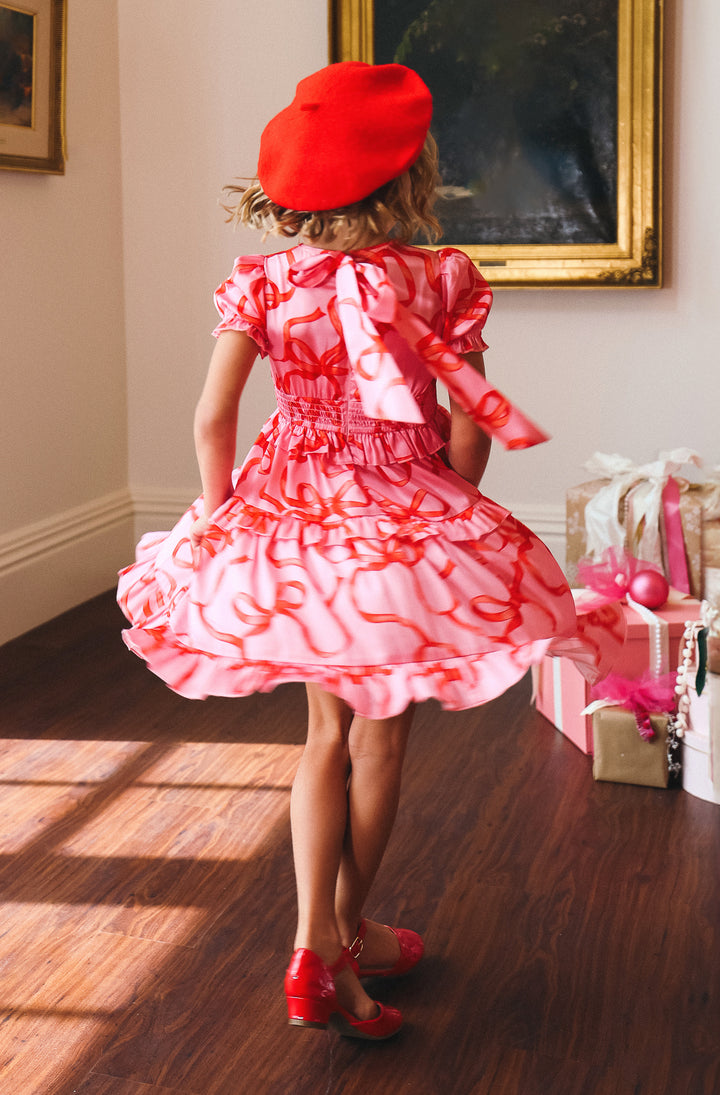 Mini Ribbons and Bows Dress in Pink - FINAL SALE