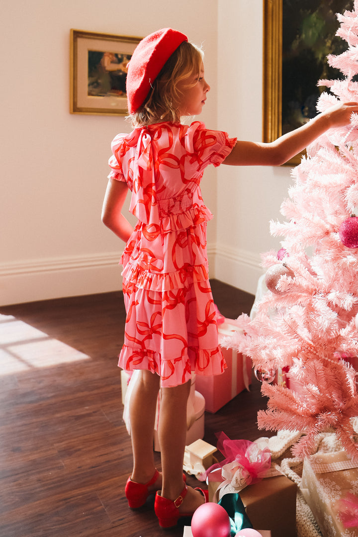 Mini Ribbons and Bows Dress in Pink - FINAL SALE