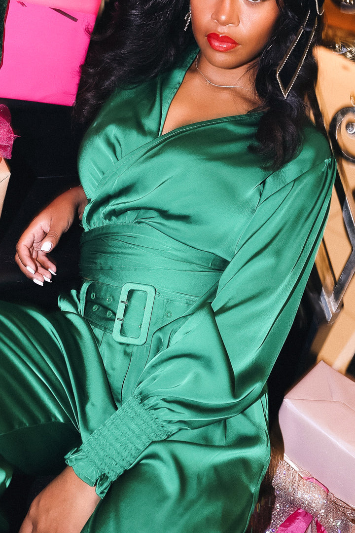 Zendaya Top in Emerald Satin - FINAL SALE