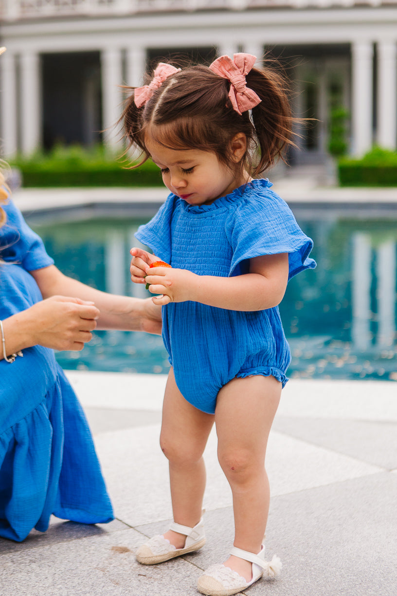 Baby Jovie Romper in Royal Blue - FINAL SALE