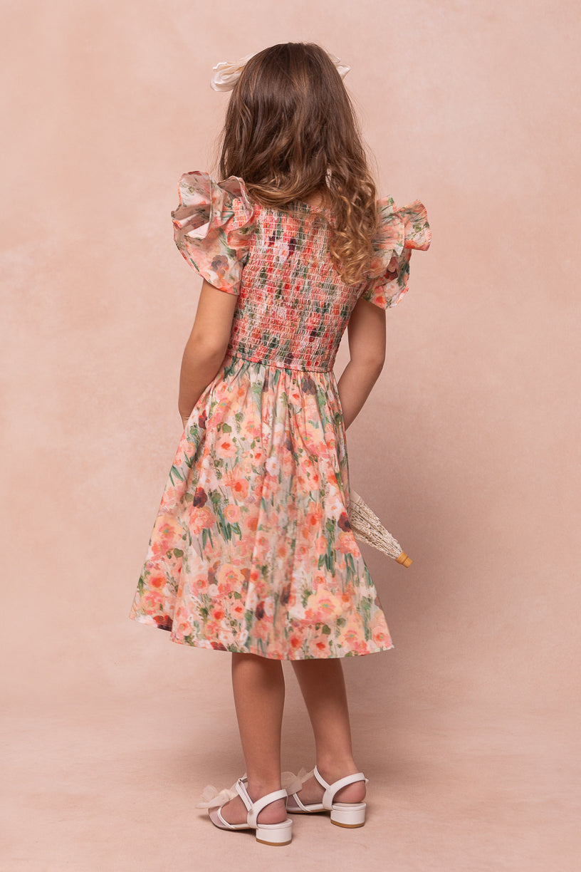 Mini Hattie Dress in Watercolor Floral