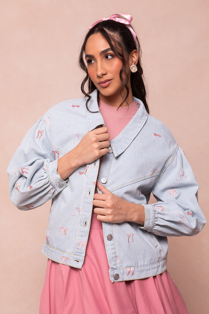 Posey Denim Jacket in Bows