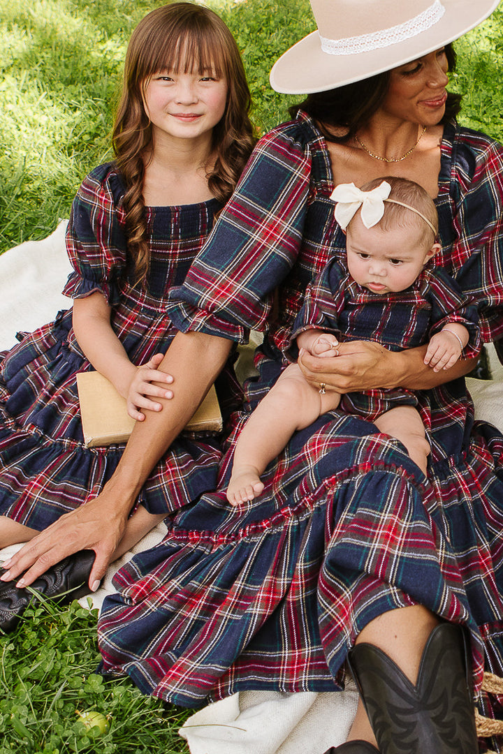 Madeline Dress in Navy Plaid - FINAL SALE