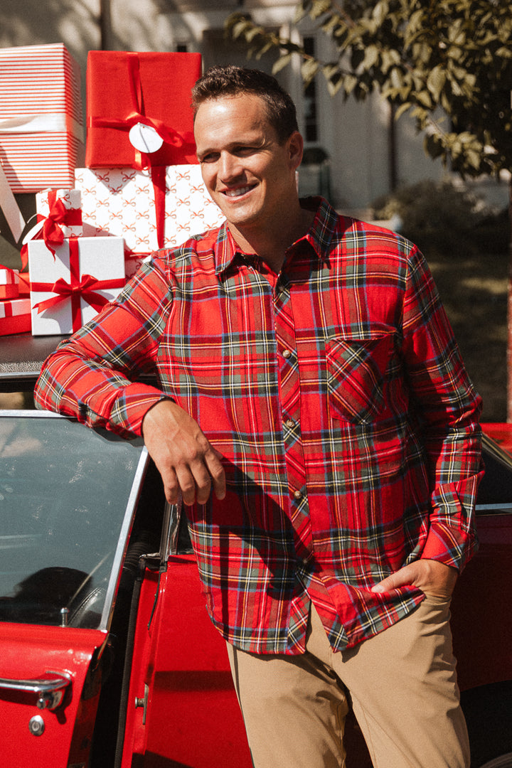 Mens John Shirt in Madeline Holiday Plaid