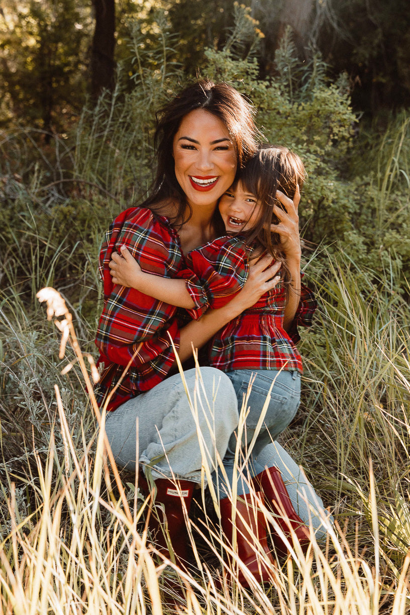 Mini Madeline Top in Holiday Plaid - FINAL SALE