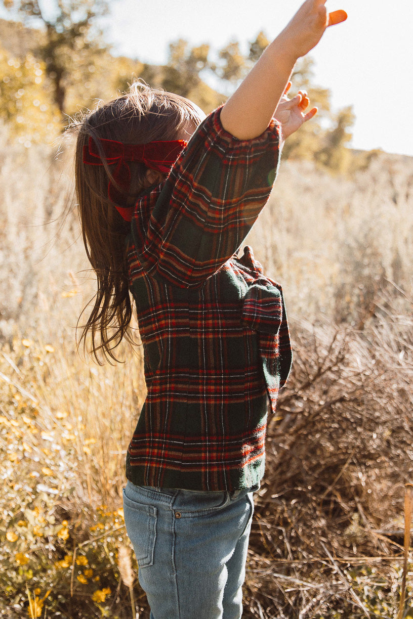 Mini Margo Top in Green Plaid - FINAL SALE