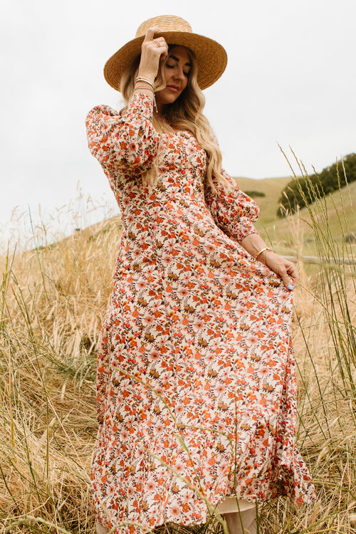 Maya Dress in Fall Floral - FINAL SALE