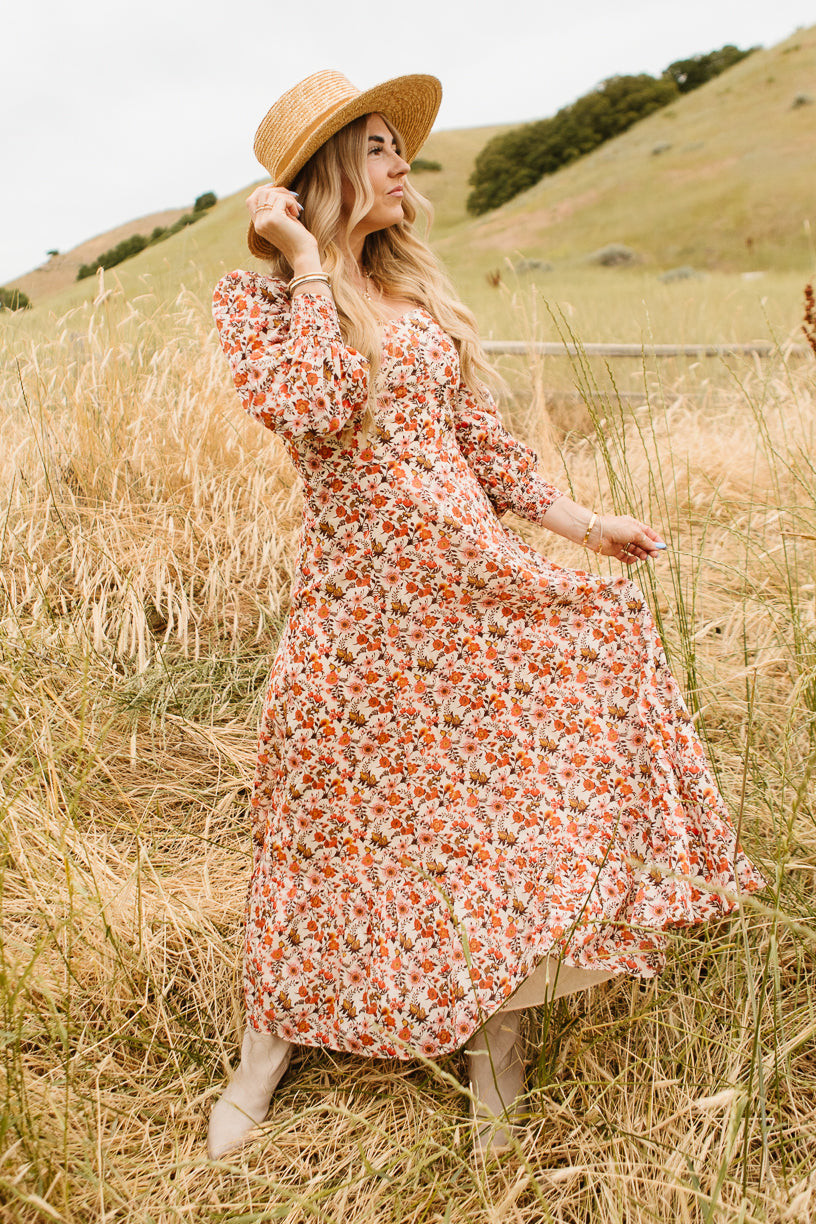 Maya Dress in Fall Floral - FINAL SALE