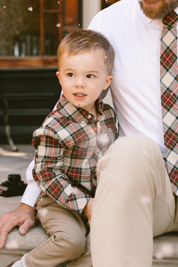 Boys John Shirt in Merry Holiday Plaid