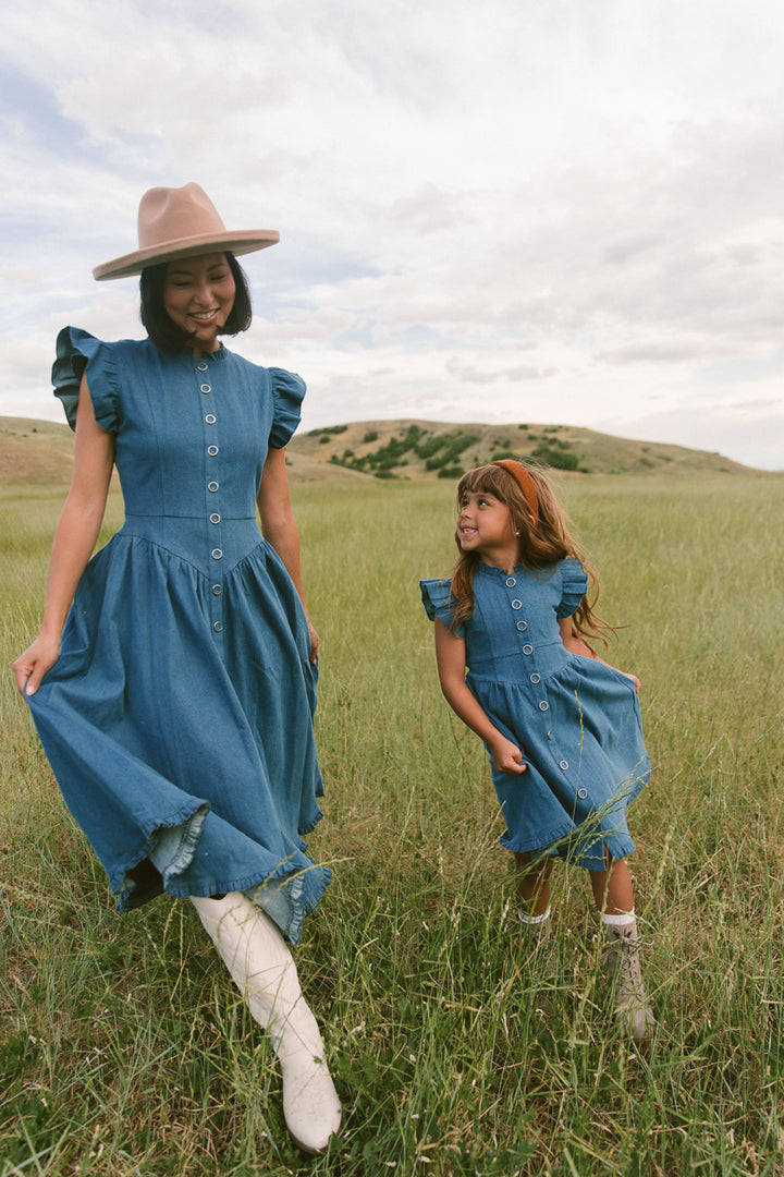 Mini Nelly Dress in Denim