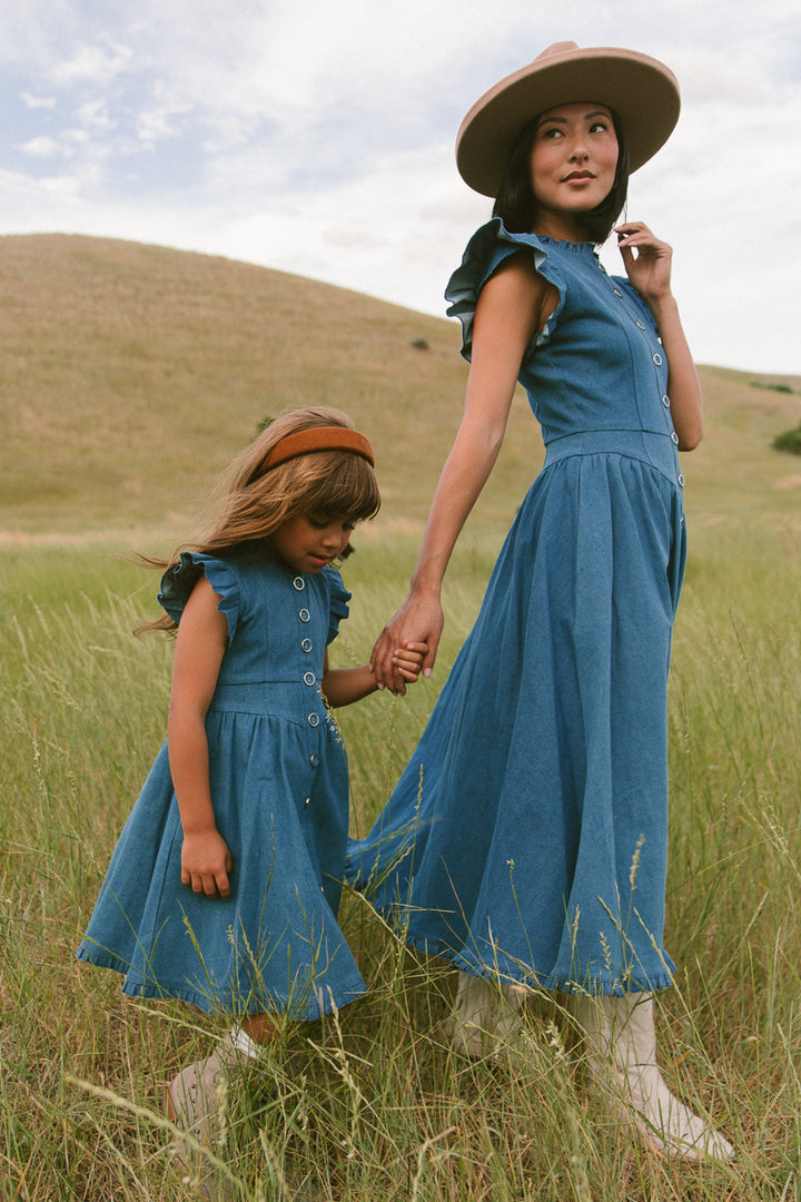 Mini Nelly Dress in Denim