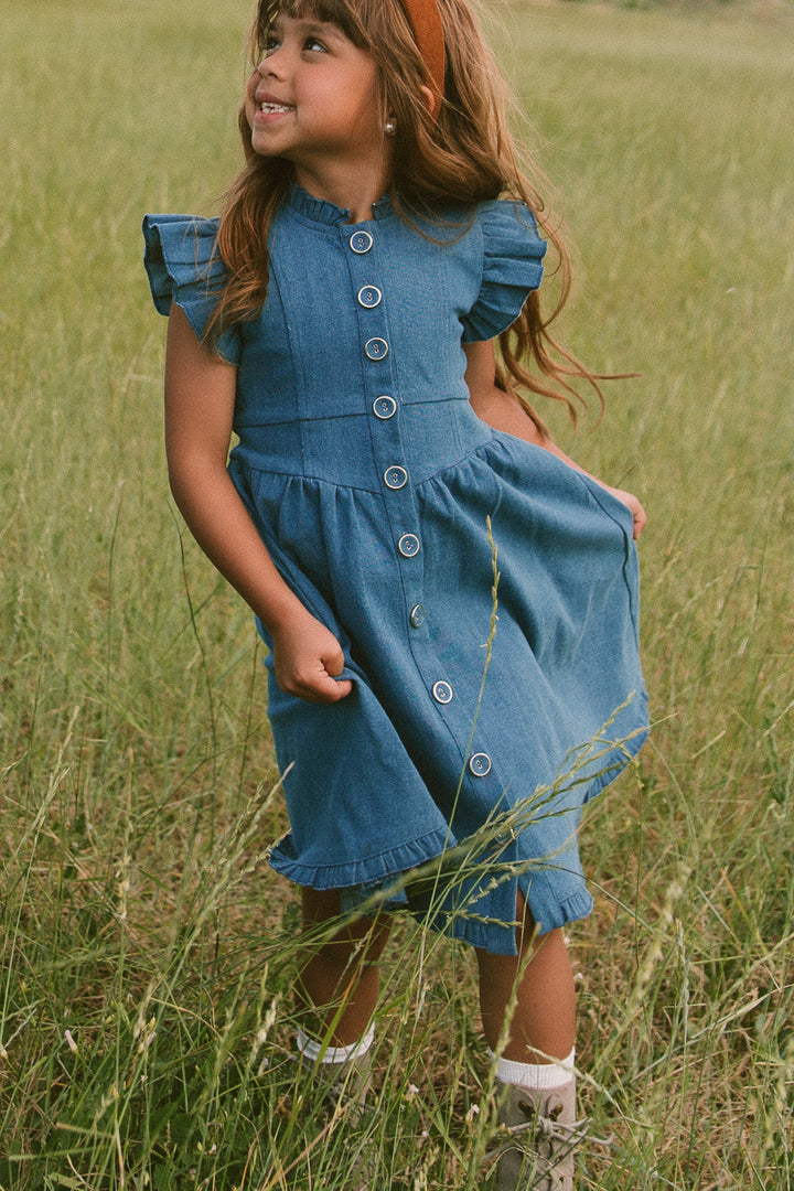 Mini Nelly Dress in Denim