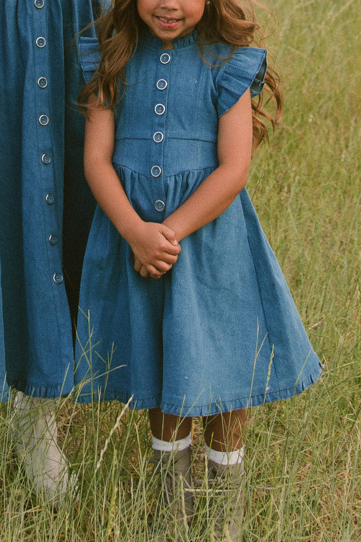 Mini Nelly Dress in Denim