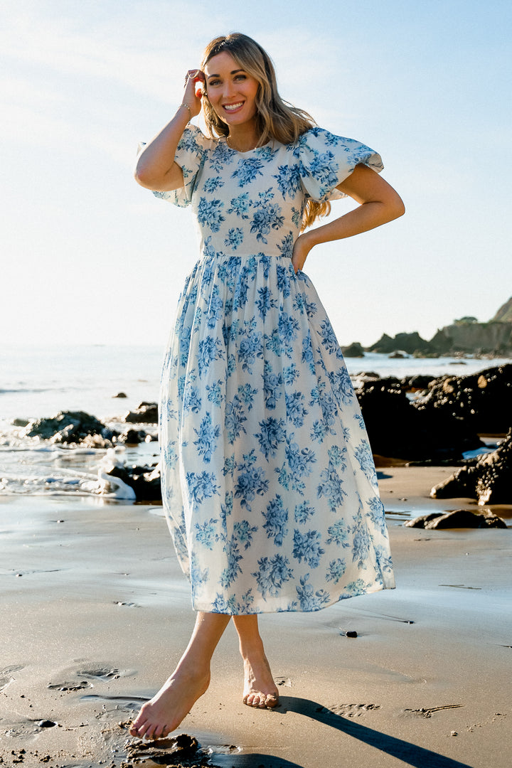 Odette Dress in Blue Floral