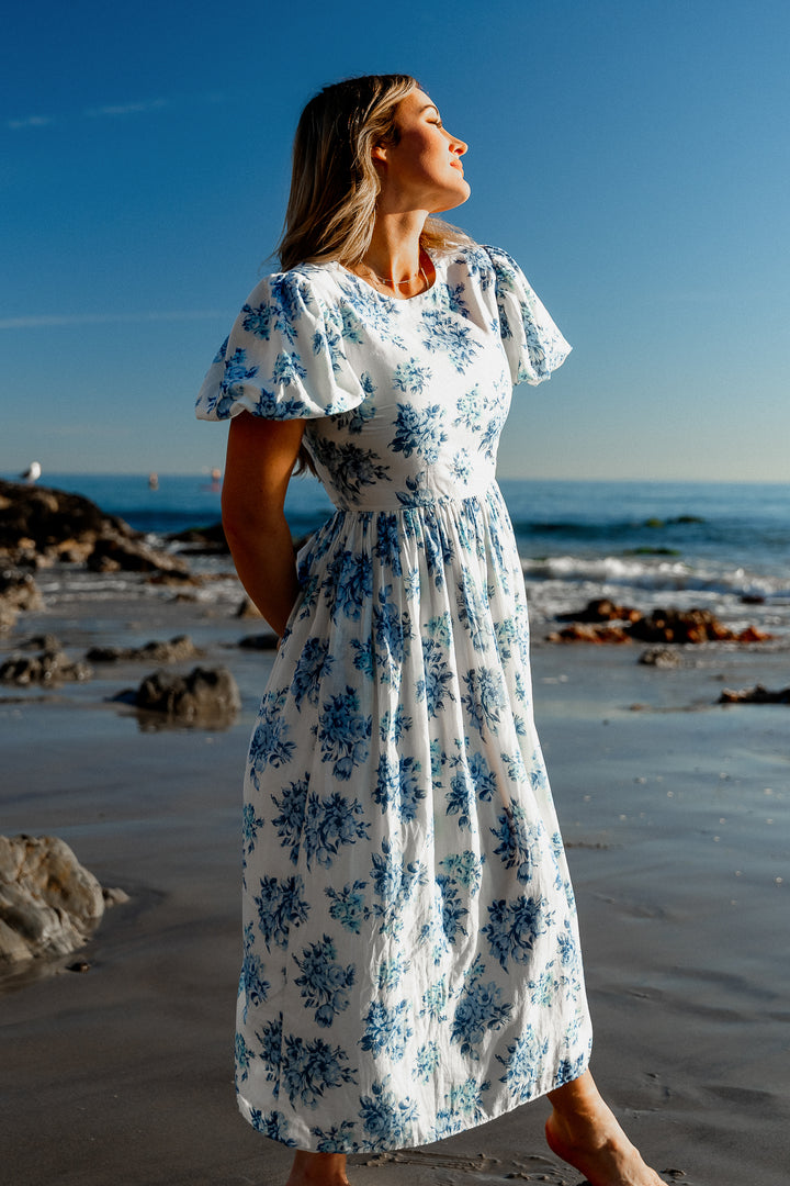 Odette Dress in Blue Floral