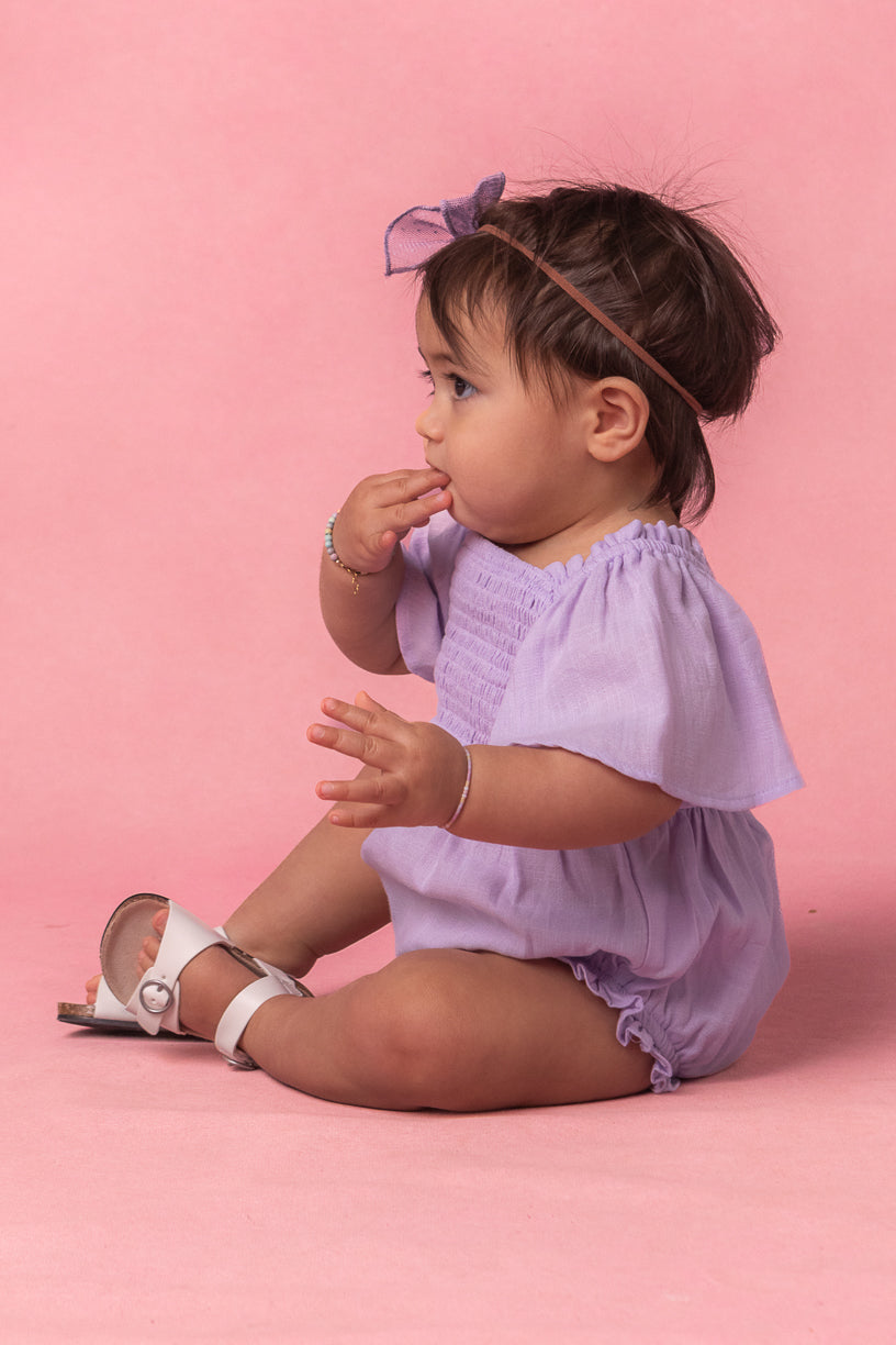 Baby Lennon Romper in Lavender