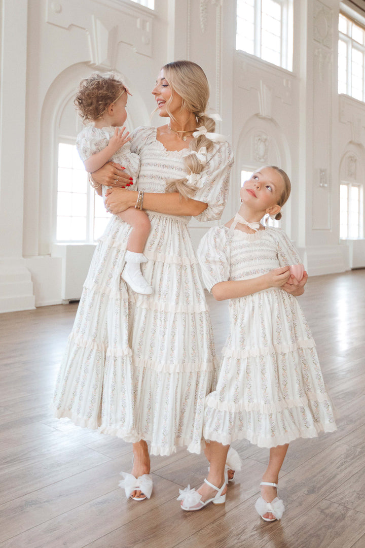 Baby Roselyn Romper in Ivory Floral