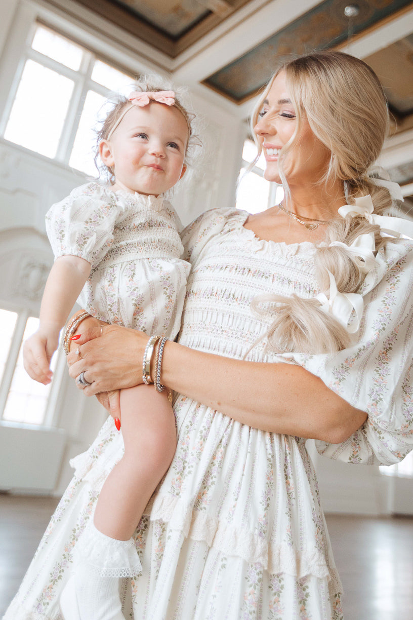 Baby Roselyn Romper in Ivory Floral