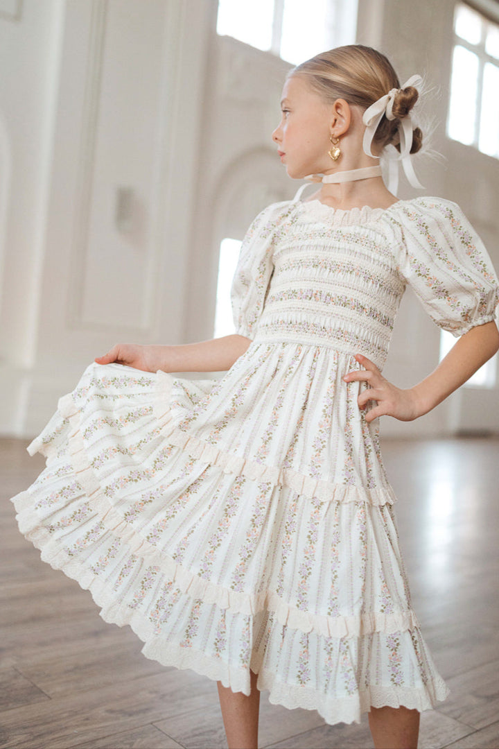 Mini Roselyn Dress in Ivory Floral