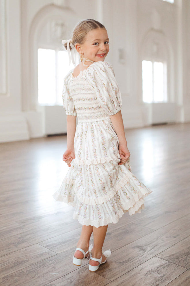 Mini Roselyn Dress in Ivory Floral