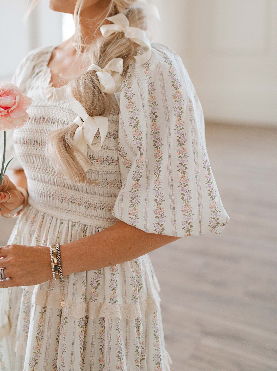 Roselyn Dress in Ivory Floral