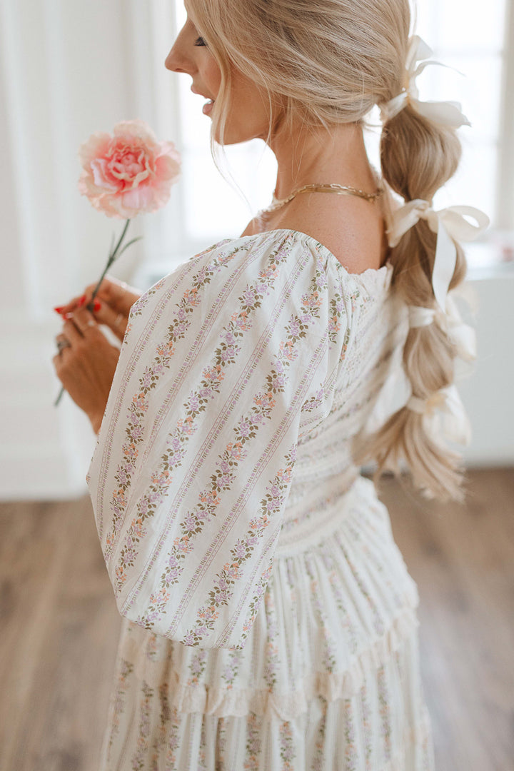 Roselyn Dress in Ivory Floral