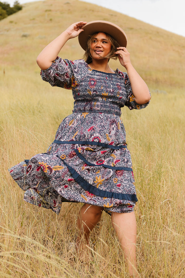 Roselyn Dress in Navy Floral - FINAL SALE