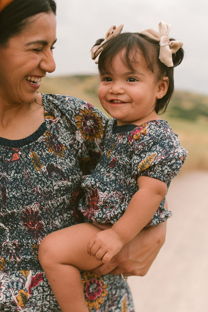 Baby Roselyn Romper in Navy Floral - FINAL SALE