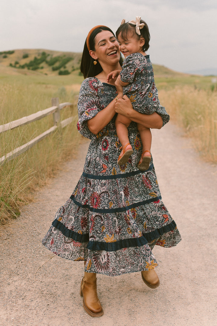 Baby Roselyn Romper in Navy Floral - FINAL SALE