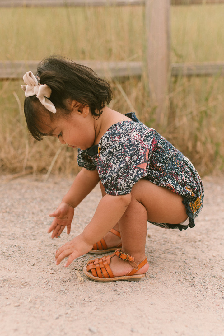 Baby Roselyn Romper in Navy Floral - FINAL SALE