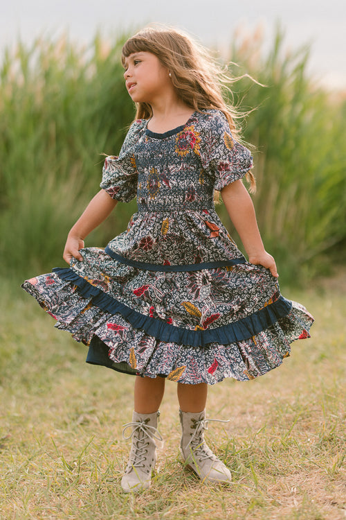 Mini Roselyn Dress in Navy Floral - FINAL SALE