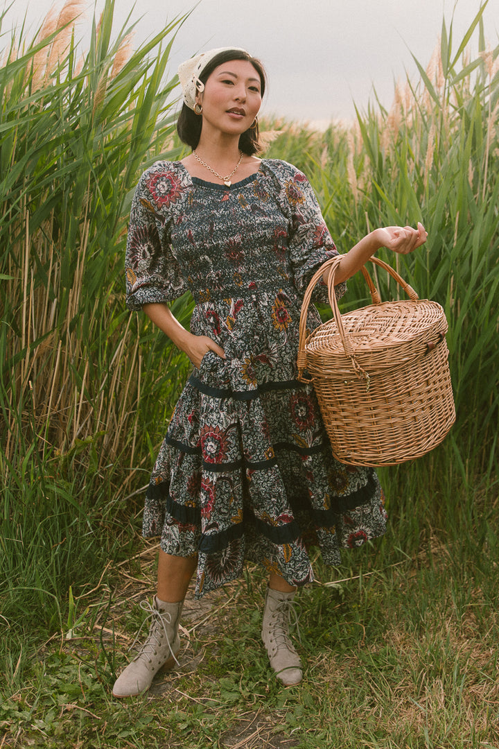 Roselyn Dress in Navy Floral - FINAL SALE