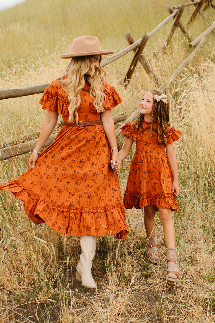 Mini Shae Dress in Burnt Orange - FINAL SALE