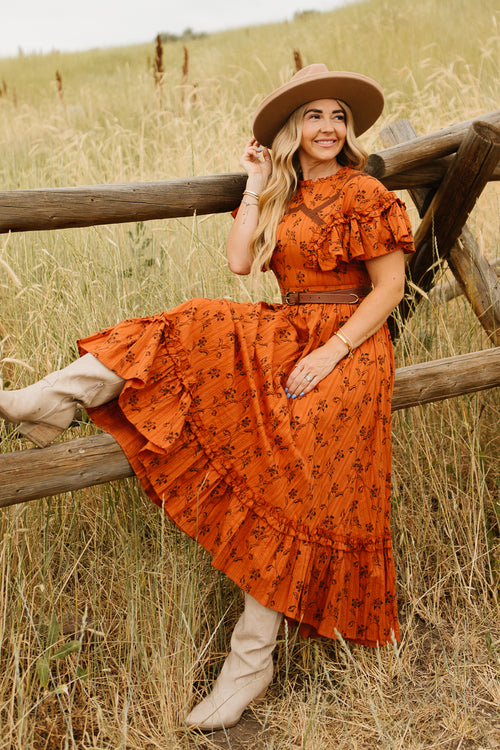 Shae Dress in Burnt Orange - FINAL SALE