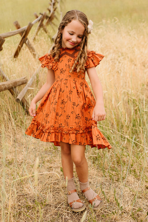 Mini Shae Dress in Burnt Orange - FINAL SALE