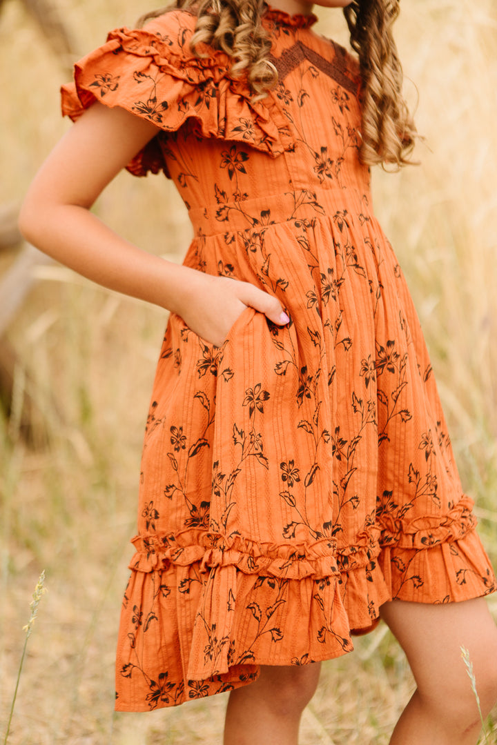 Mini Shae Dress in Burnt Orange - FINAL SALE