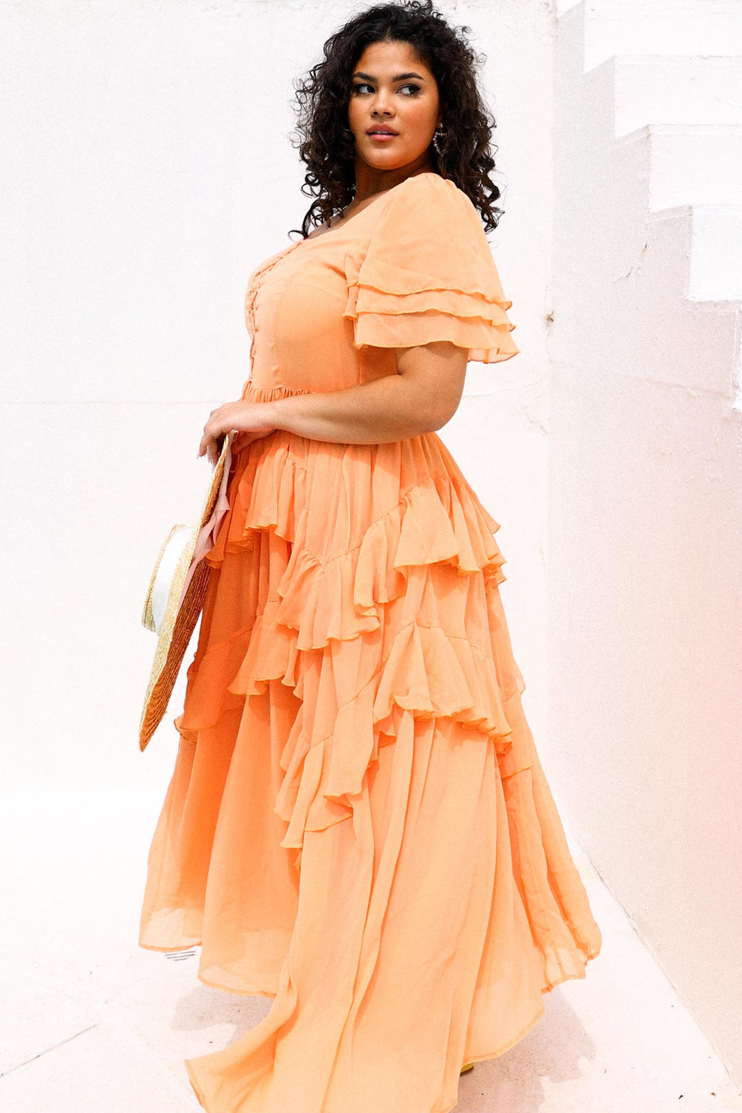 Solana Dress in Apricot - FINAL SALE